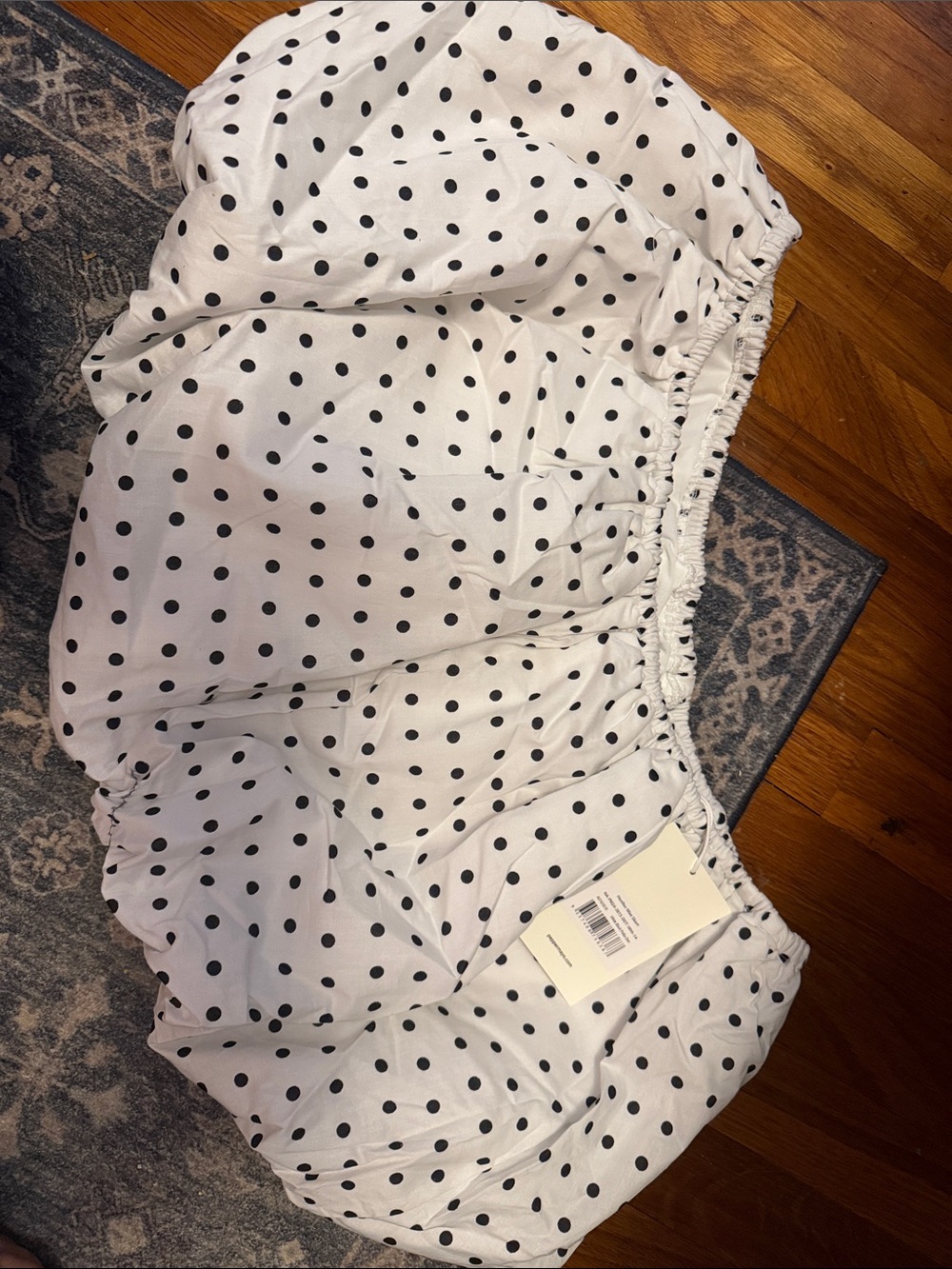 Peppermayo White Polka Dot Elastic-Waist Skort with Black Dots